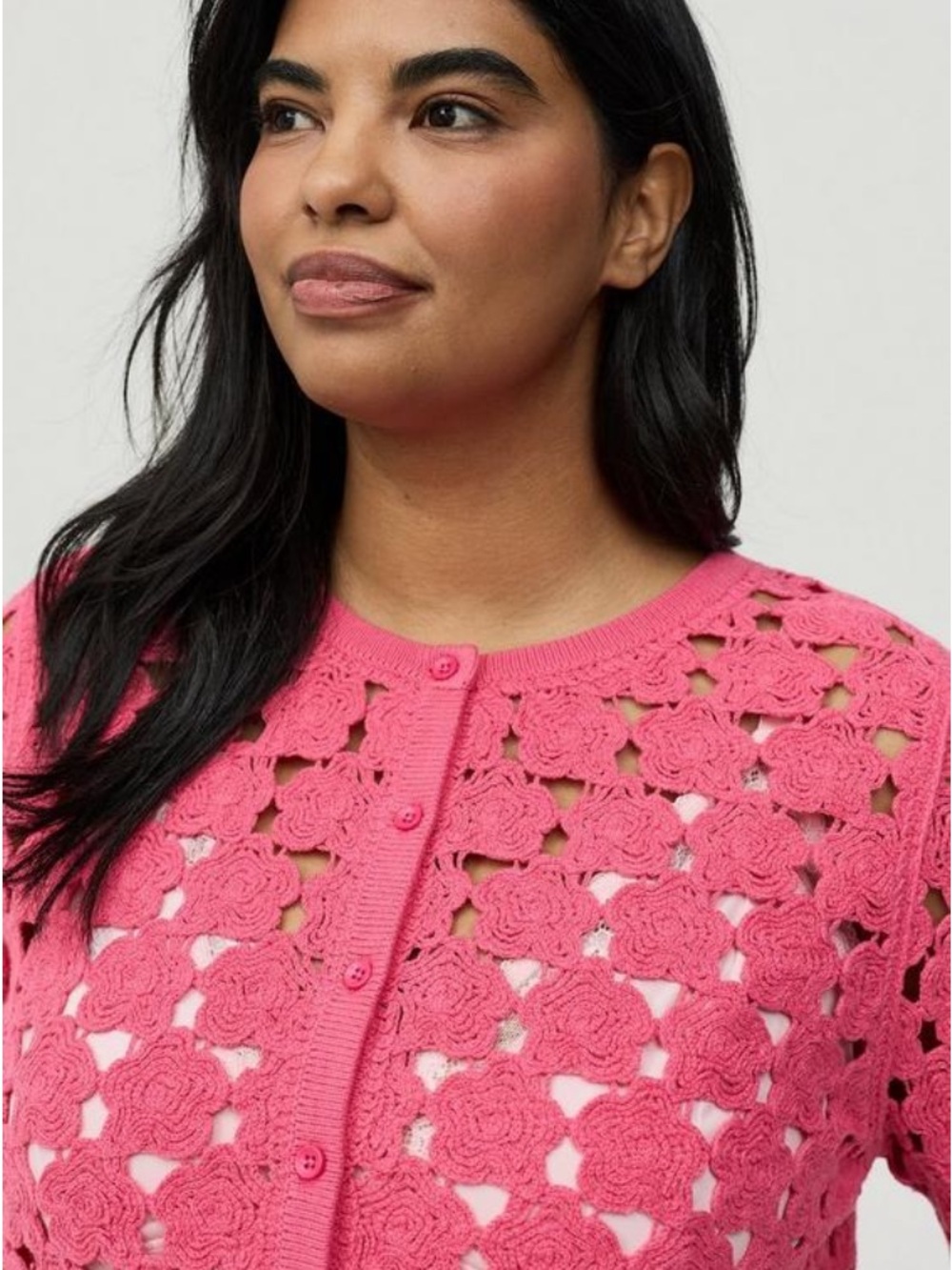 Torrid Fruit Dove Floral Crochet Shrug Cardigan Size 00 NWT Sold Out - Picture 4 of 6